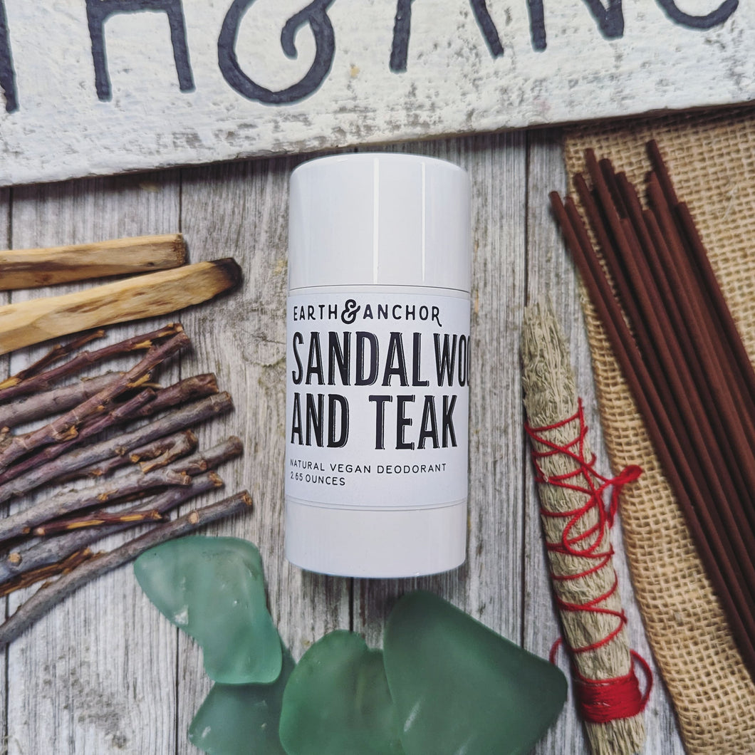 Vegan Deodorant - Sandalwood & Teak - Earth & Anchor Soap Co.